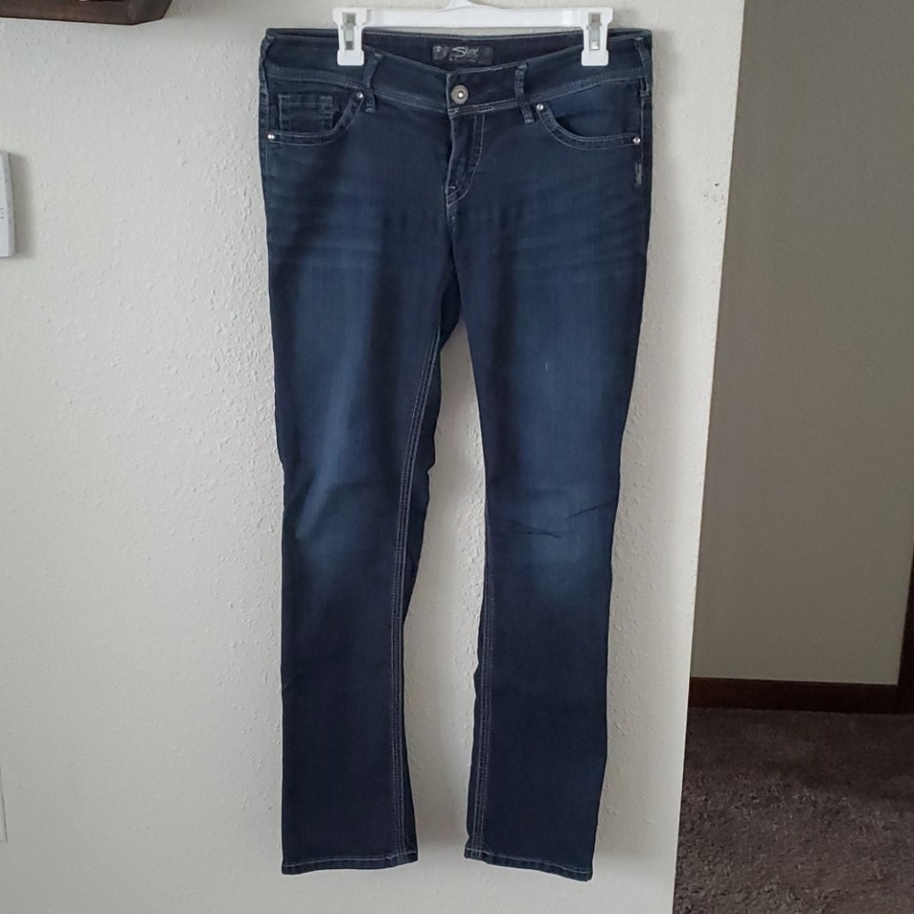 Straight legged jeans